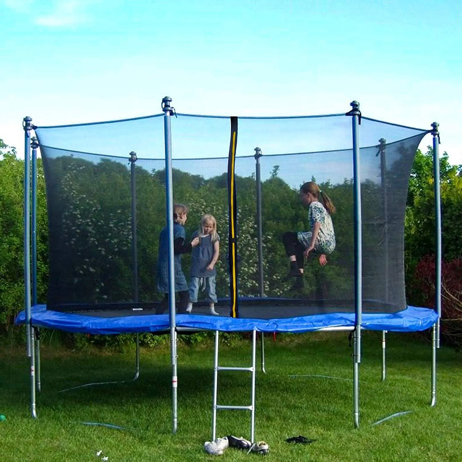 12 Feet Outdoor Trampoline Bounce Combo with Safety Closure Net Ladder