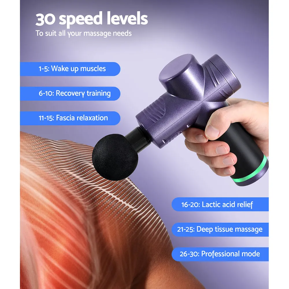 30-Speed Massage Gun 4 Heads, High-Torque Motor - Everfit