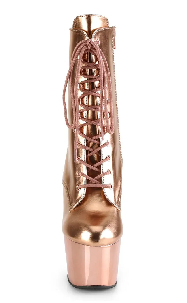 ADORE-1020 Rose Gold Metallic Ankle Boots