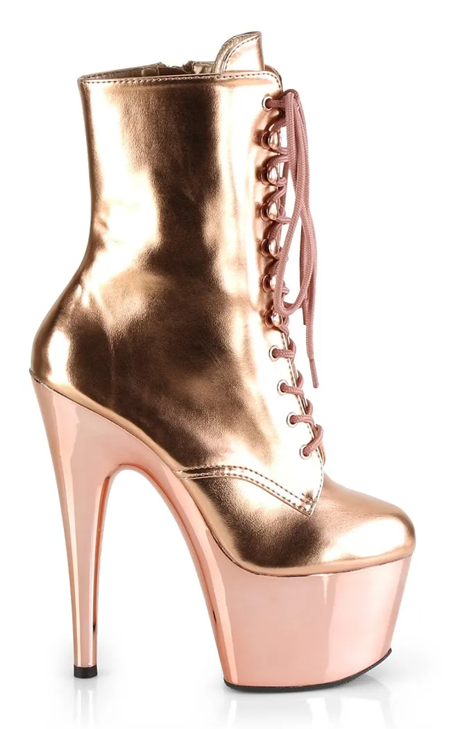 ADORE-1020 Rose Gold Metallic Ankle Boots
