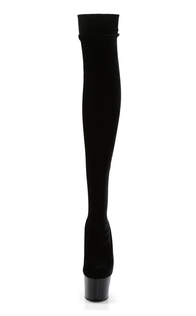 ADORE-3002 Black Velvet Thigh High Boots [In Stock]