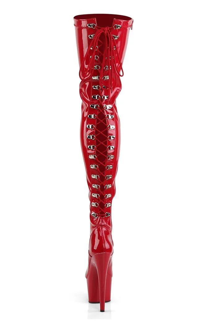 ADORE-3063 Red Patent Thigh High Boots