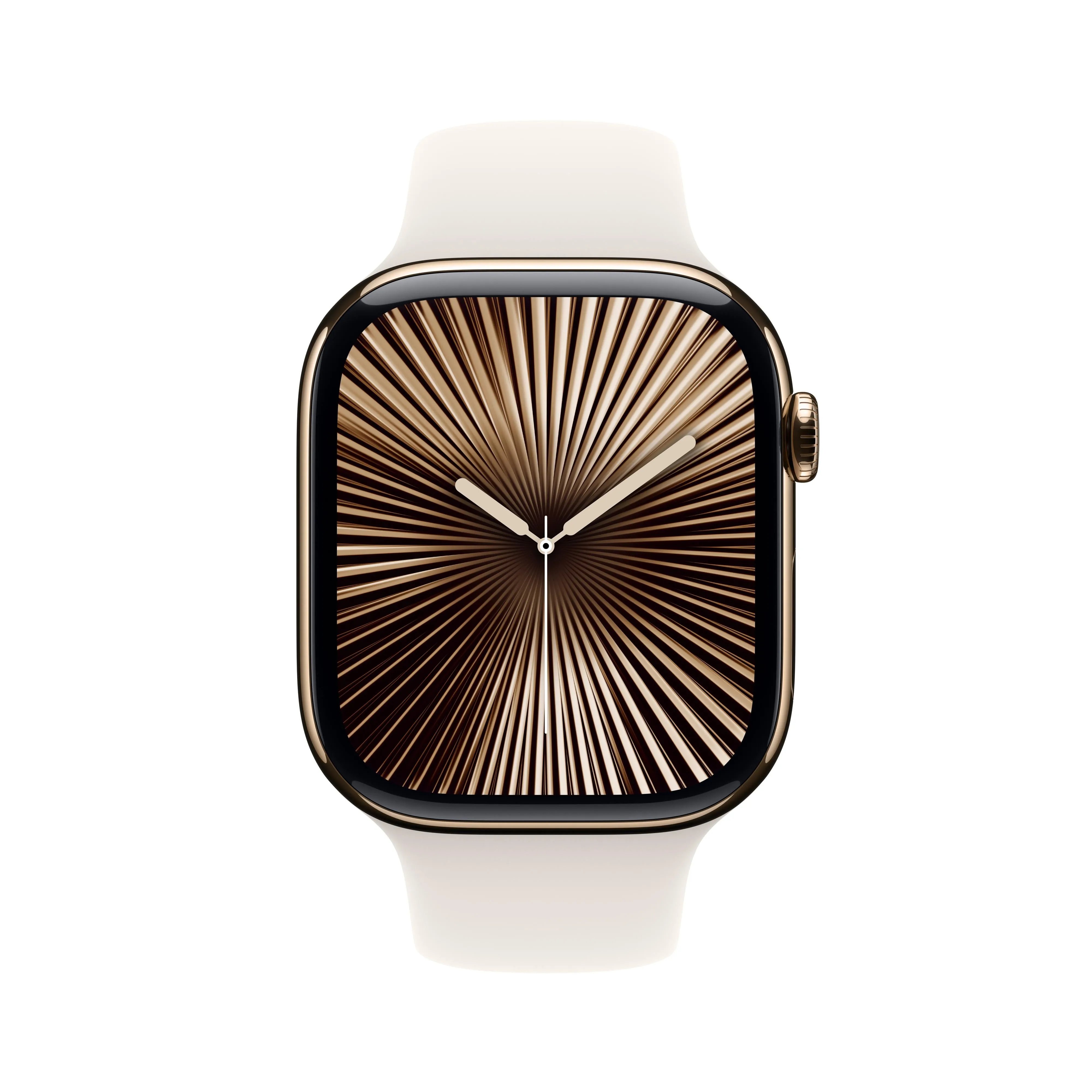 Apple Watch Series 10 GPS   Cellular 42mm Gold Titanium Case with Starlight Sport Band - S/M
