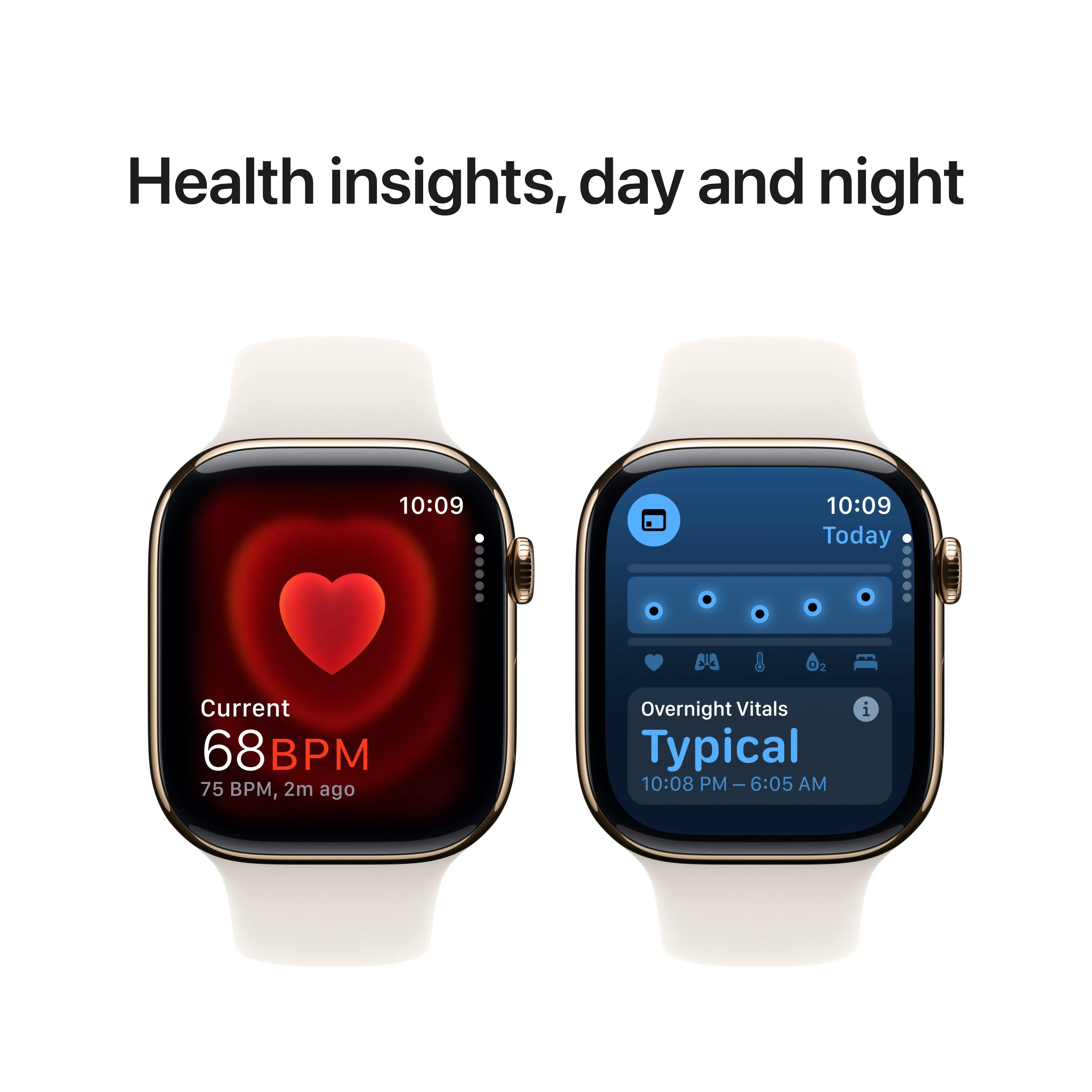 Apple Watch Series 10 GPS   Cellular 42mm Gold Titanium Case with Starlight Sport Band - S/M