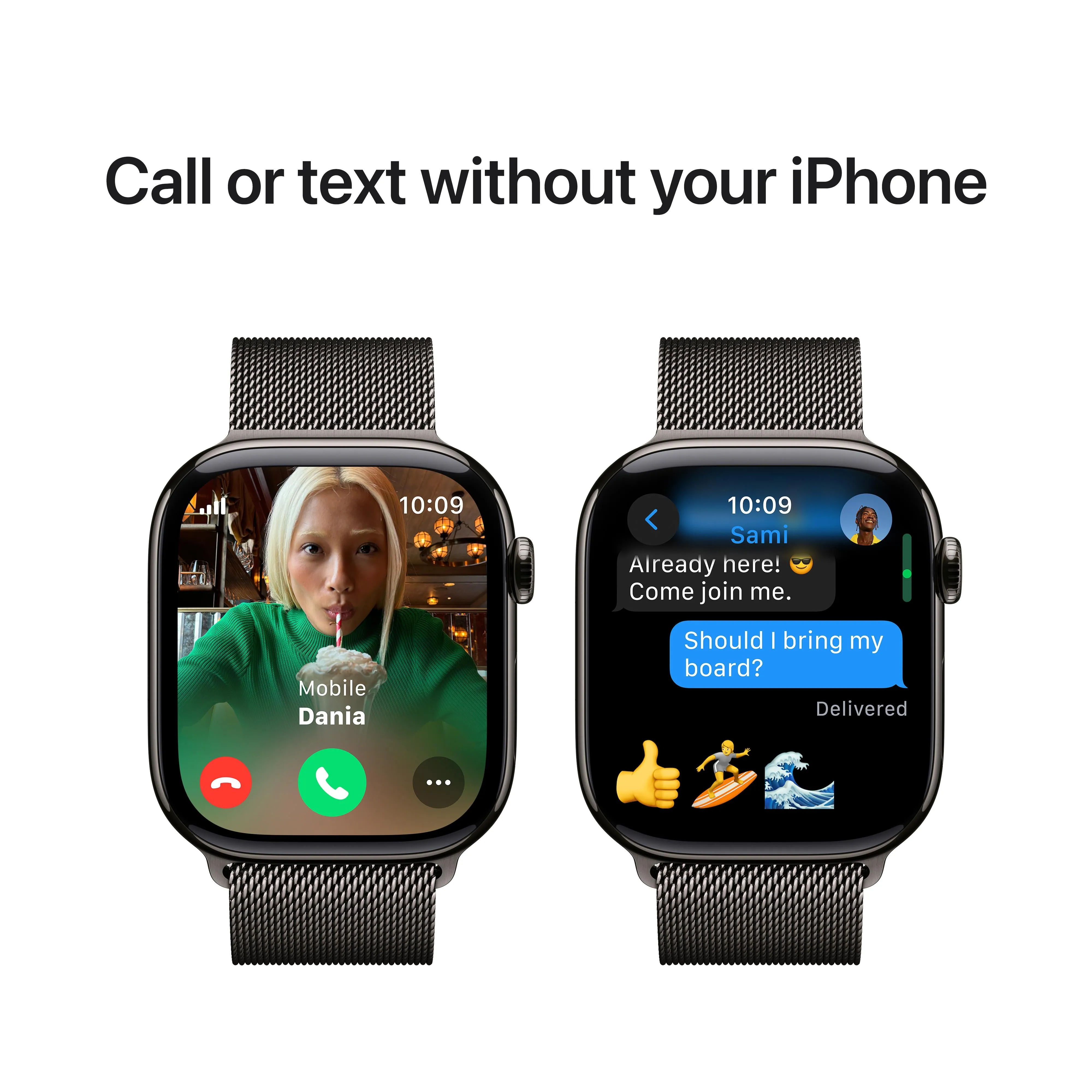Apple Watch Series 10 GPS   Cellular 42mm Slate Titanium Case with Slate Milanese Loop
