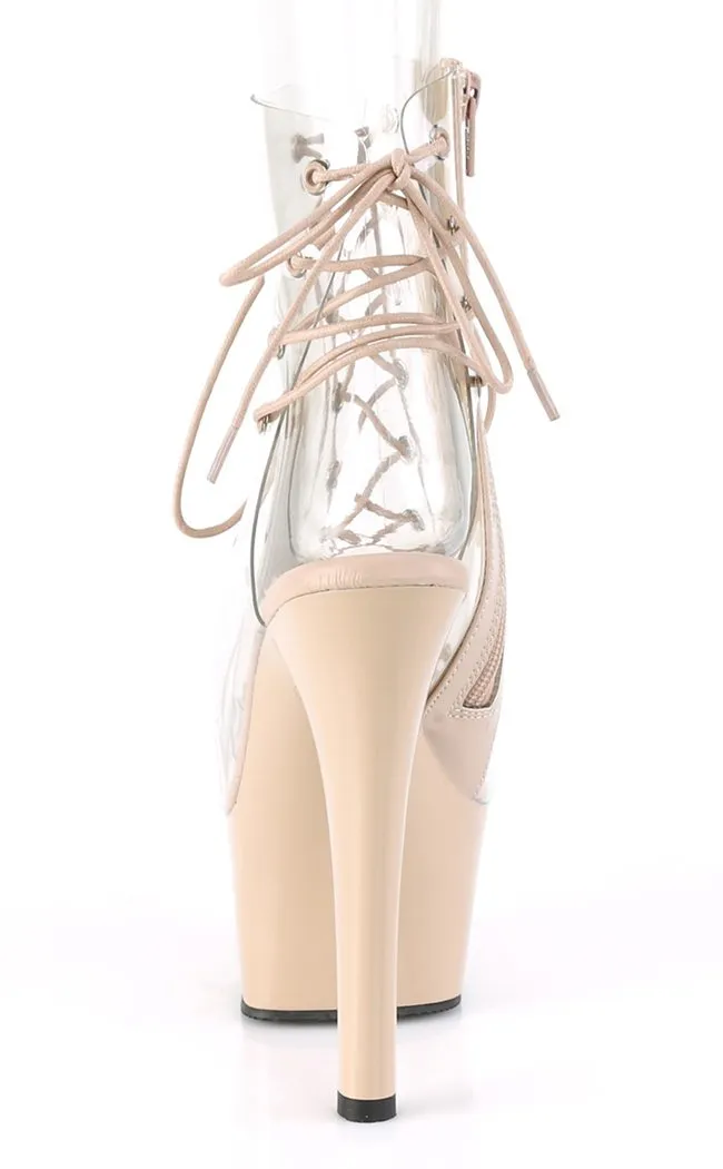 ASPIRE-600-30 Clear & Nude Ankle Boots