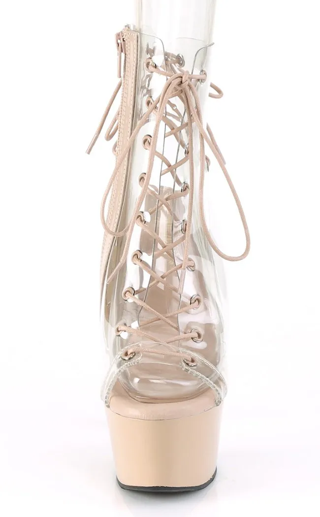 ASPIRE-600-30 Clear & Nude Ankle Boots