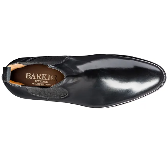 BARKER Bedale Boots - Mens Chelsea - Black Hi-Shine