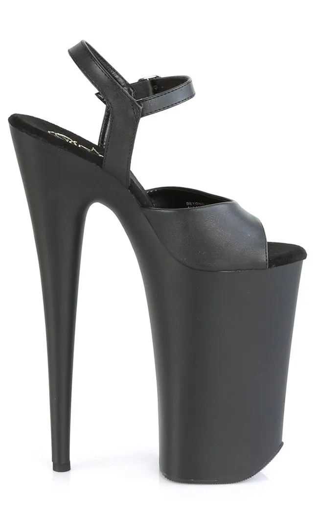 BEYOND-009 Black Vegan Leather 10 Inch Heels