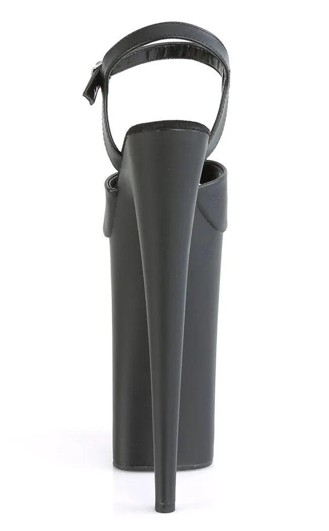 BEYOND-009 Black Vegan Leather 10 Inch Heels