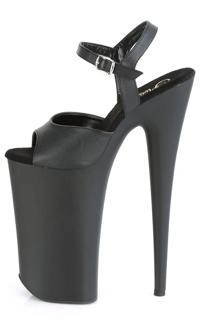 BEYOND-009 Black Vegan Leather 10 Inch Heels