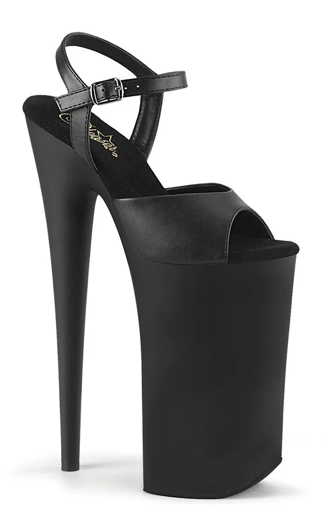 BEYOND-009 Black Vegan Leather 10 Inch Heels