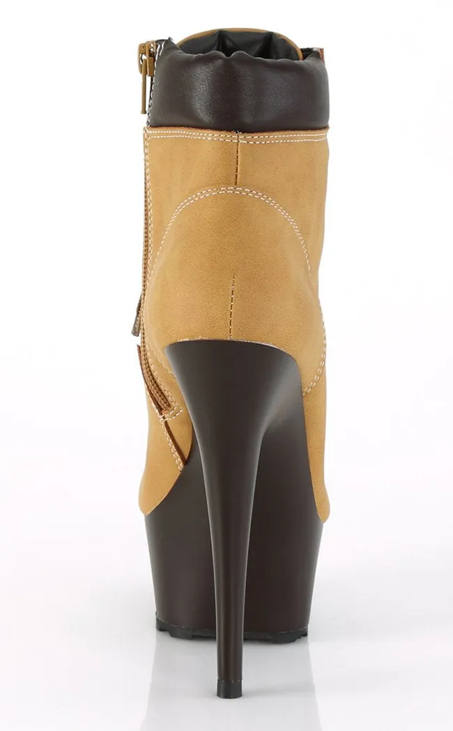 DELIGHT-600TL-02 Brown Timberland Platform Ankle Boots