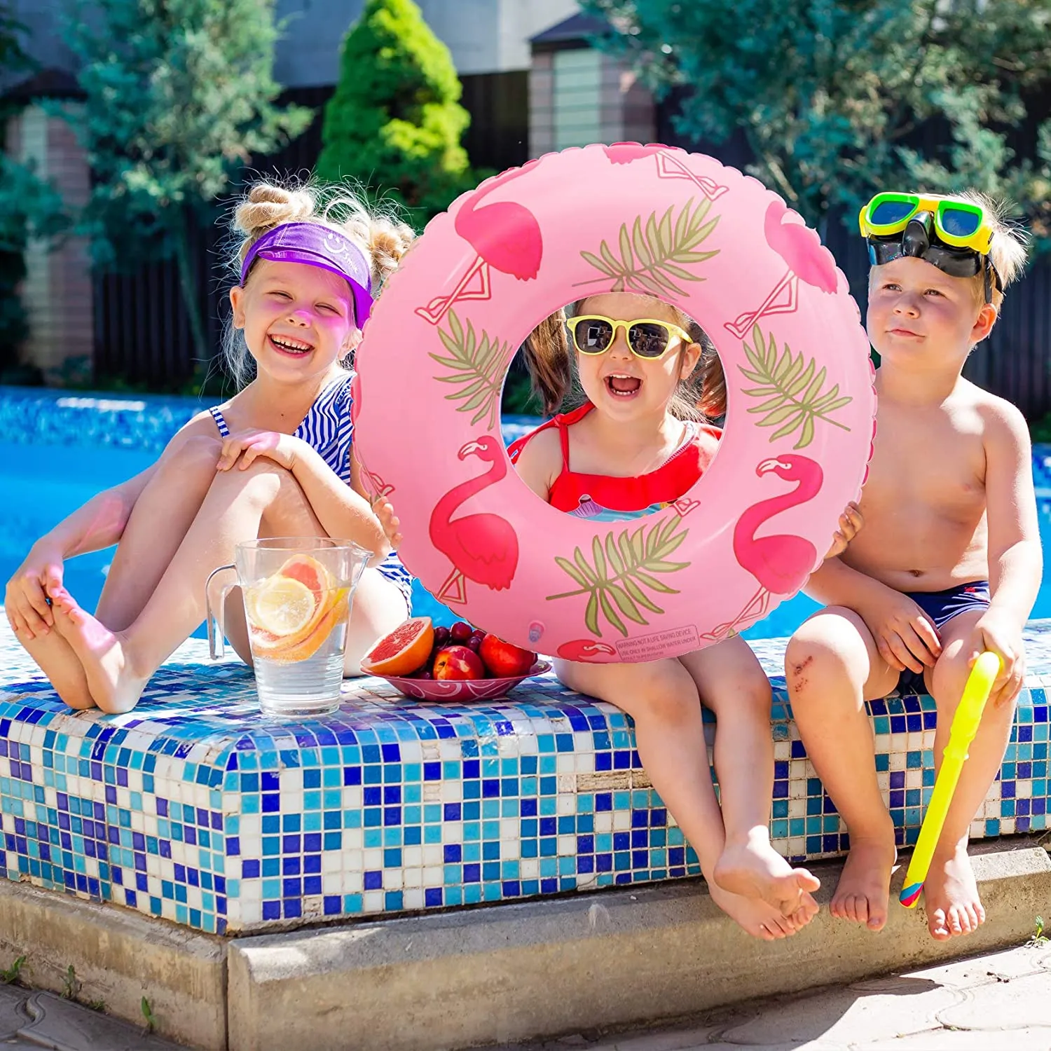 Fancydresswale Swimming Set for Kids with Swimming Goggles, Cap and Swim Ring, Random Colors and Design; Suitable of 3-6 Years