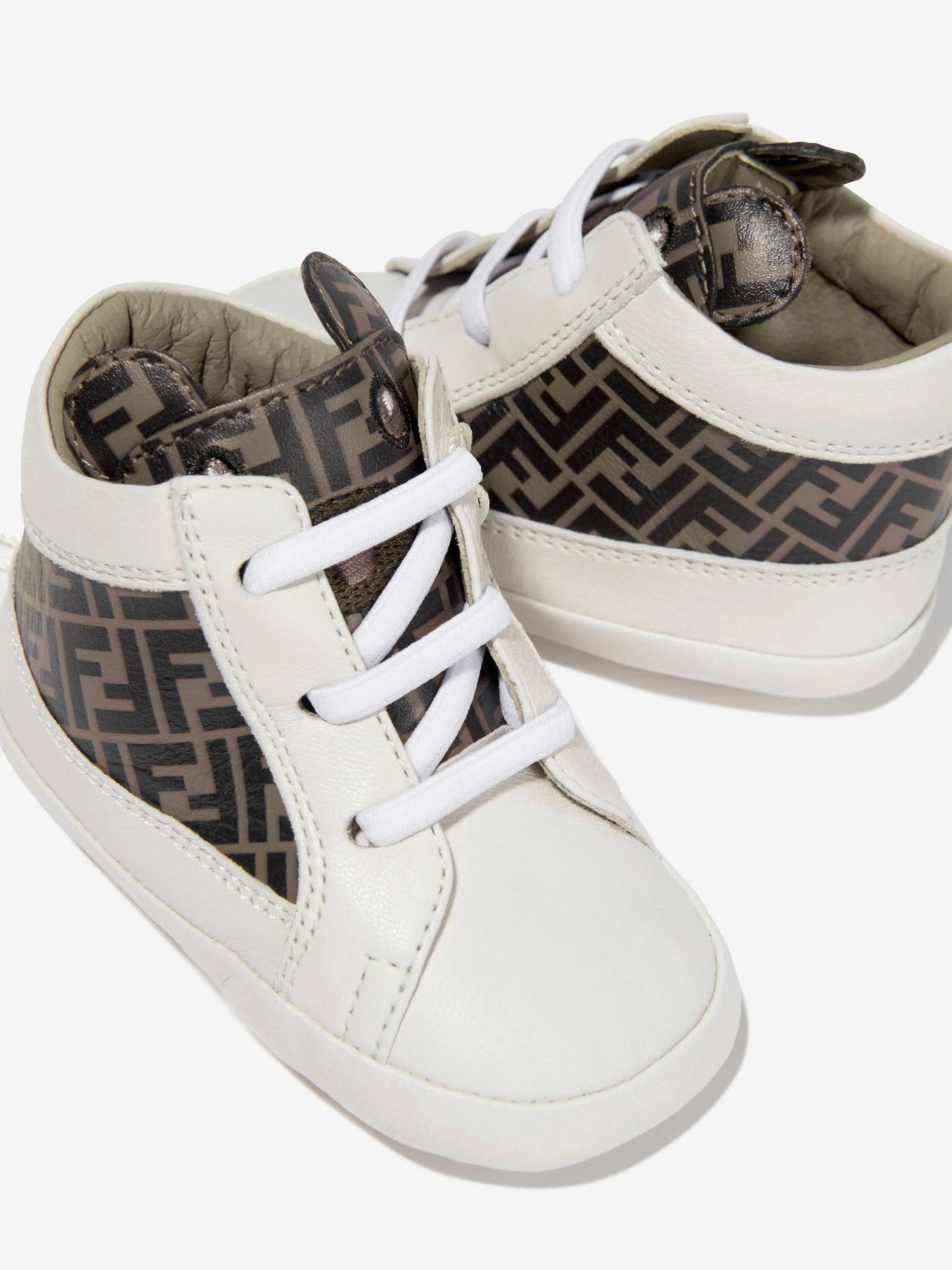 Fendi Baby Leather Logo Booties