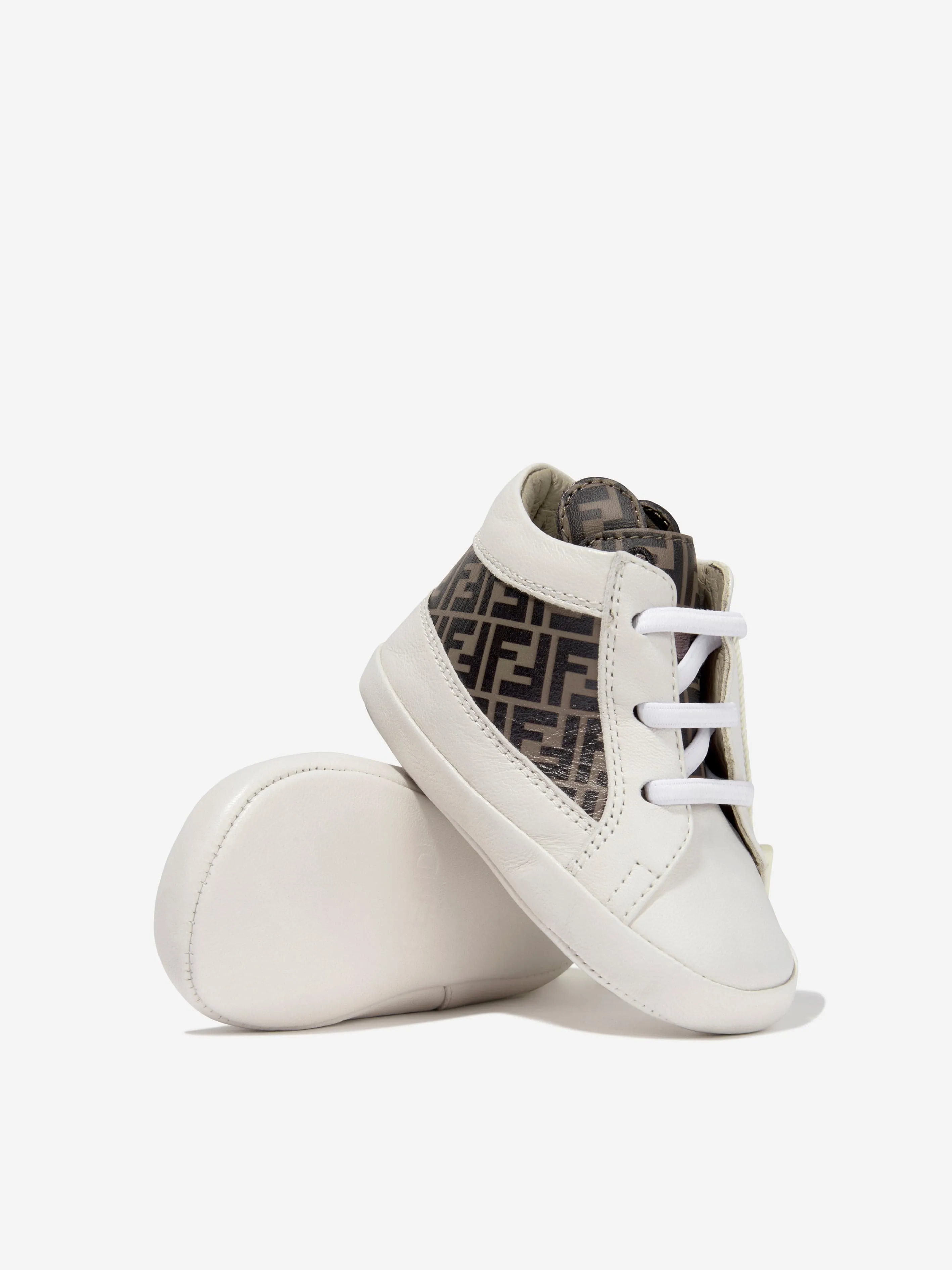 Fendi Baby Leather Logo Booties