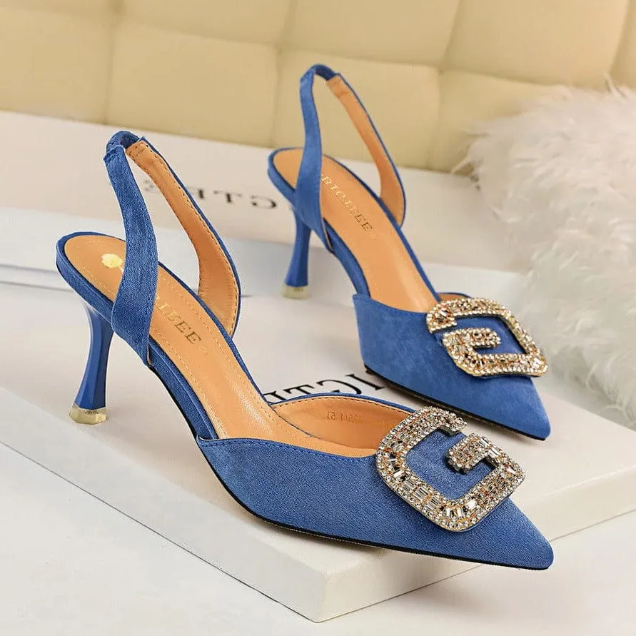 Jewelled Point Toe Pumps