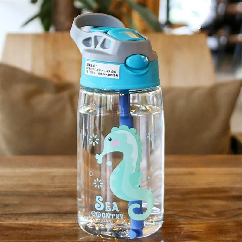Kids Water Sippy Cup Creative Cartoon Baby Feeding Cups with Straws Leakproof Water Bottles Outdoor Portable Children's Cups