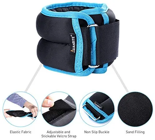 KUYOU Ankle Weights 1 Pair 2.2lbs -6.6 lbs