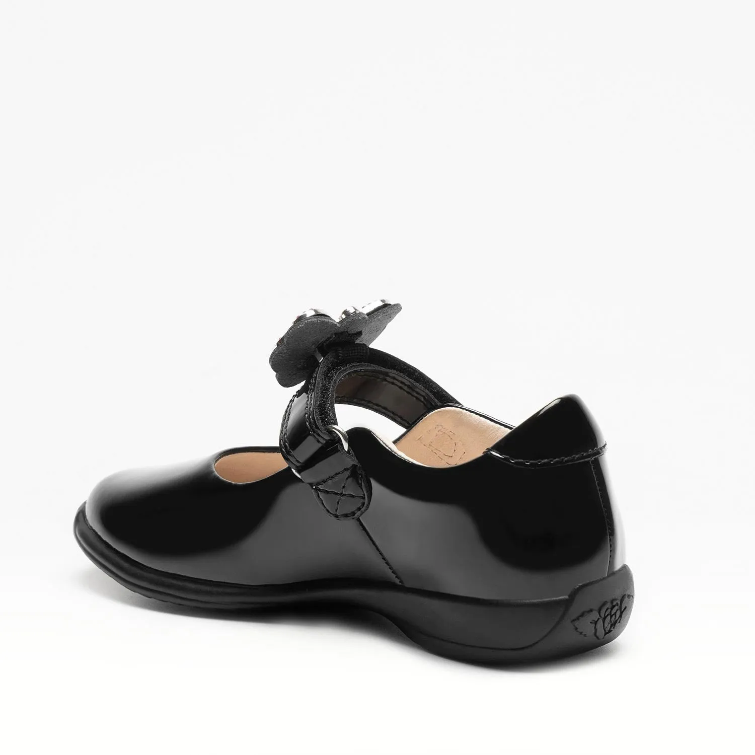 Lelli Kelly Luna Butterfly Girls Black Patent School Shoe
