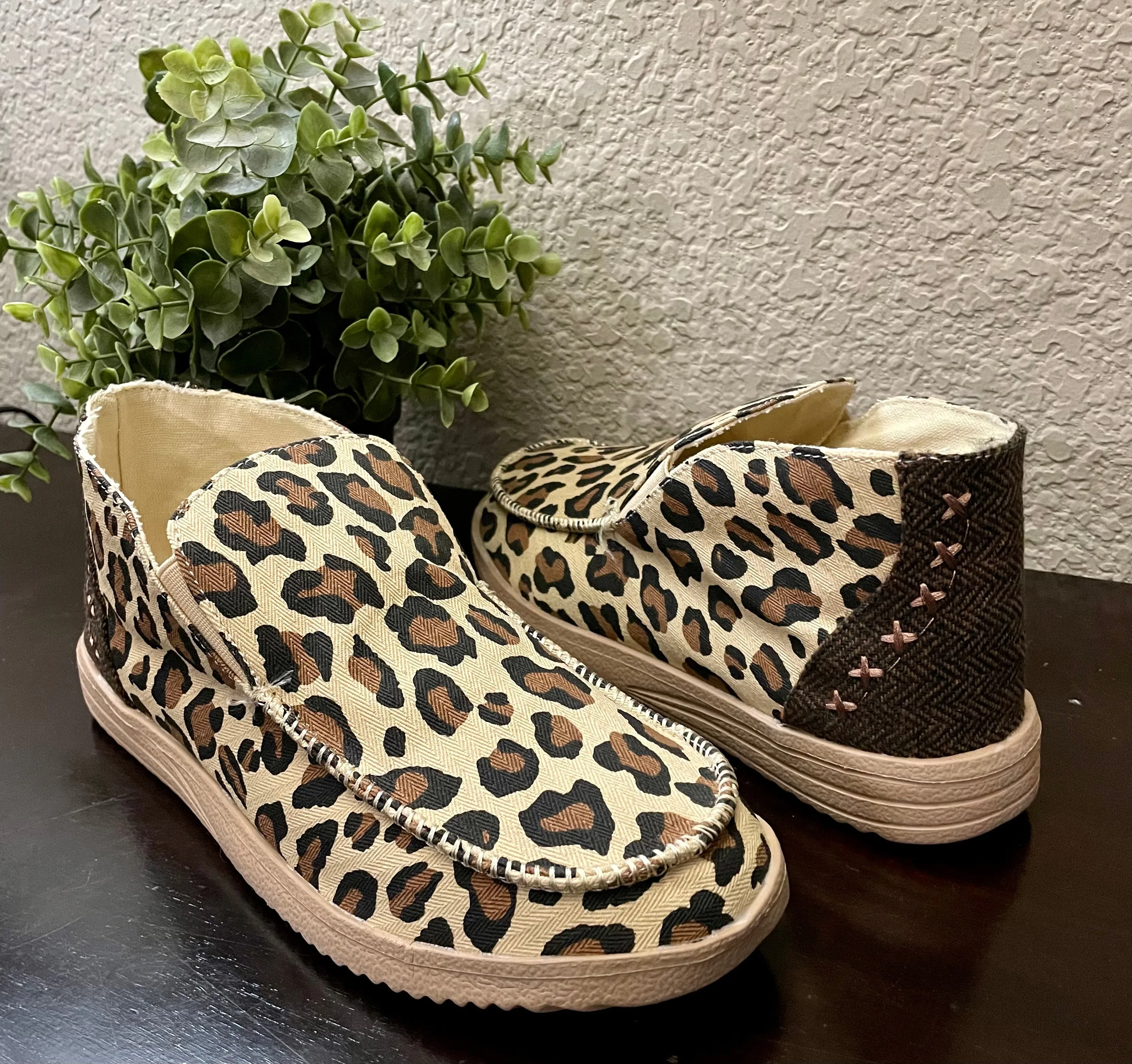 Leopard Slide On Shoes
