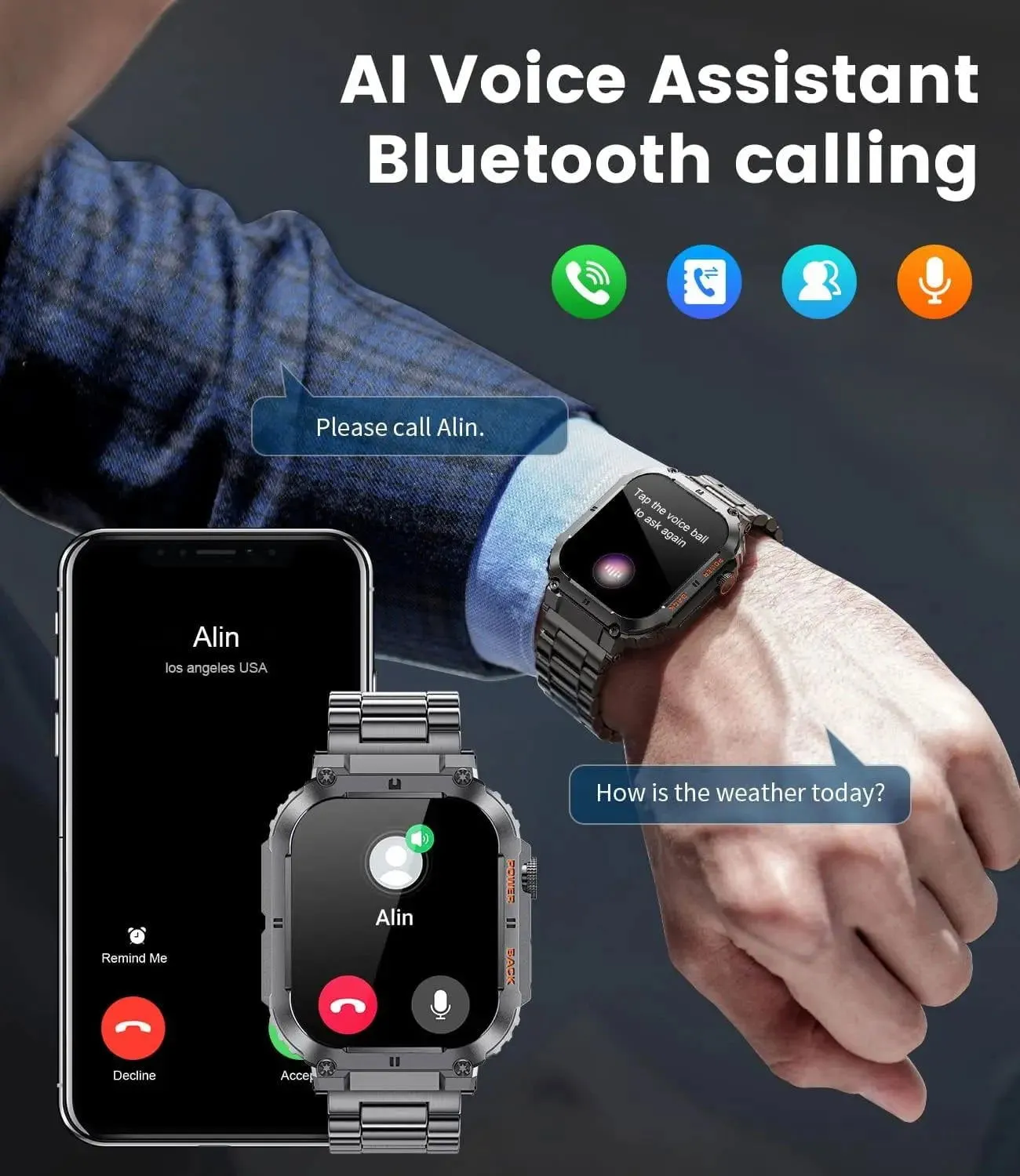 LovelyRLovely Men's 1.96" Fitness Smart Watch
