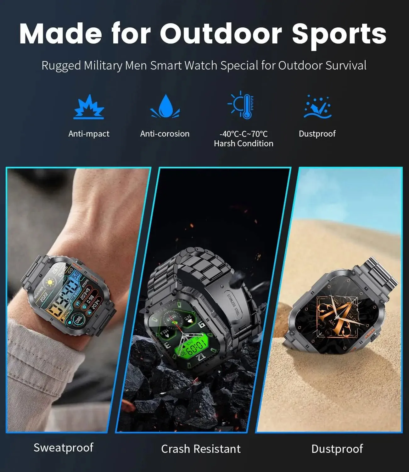 LovelyRLovely Men's 1.96" Fitness Smart Watch