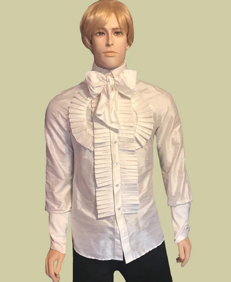 Men's Silk Ruffled Details Shirt