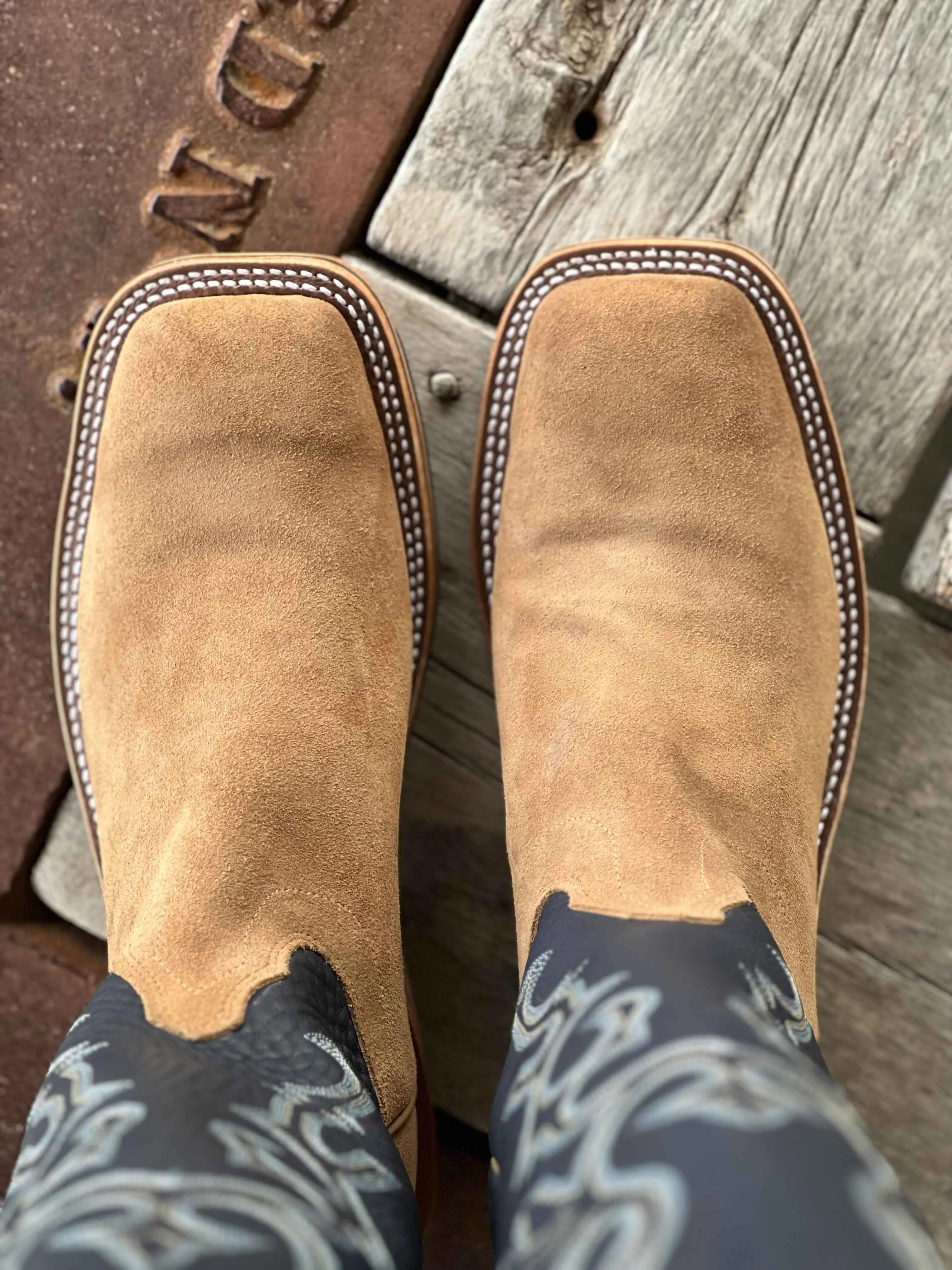 Olathe Boot Co. | Tan Newman Roughout Tall Top Boot