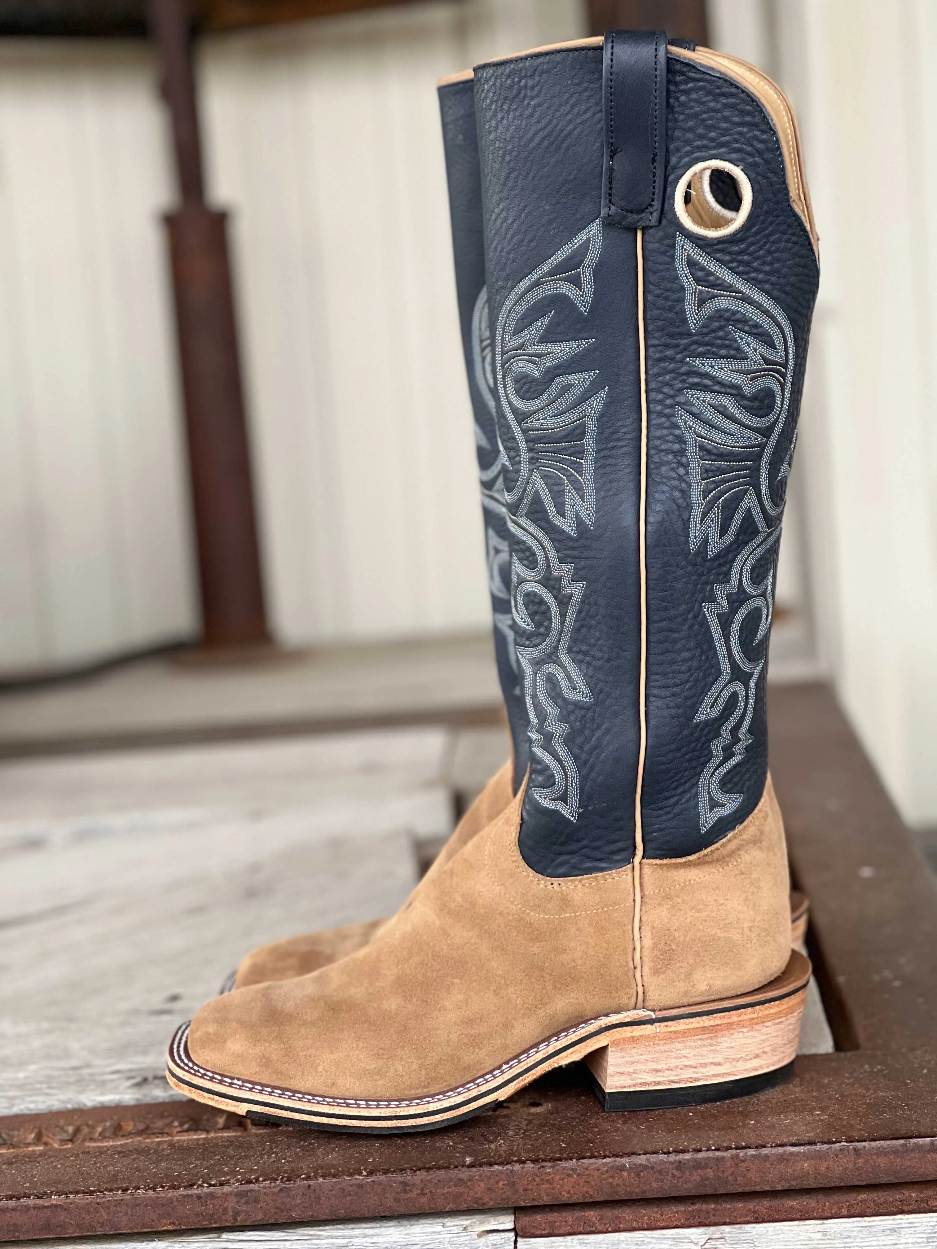 Olathe Boot Co. | Tan Newman Roughout Tall Top Boot
