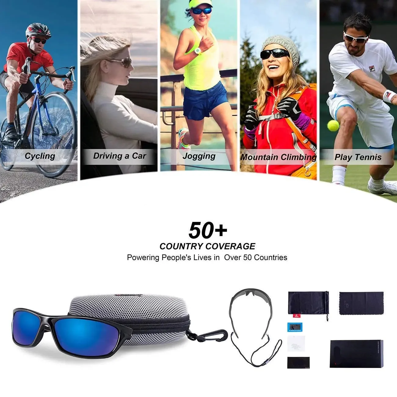 Polarized Sports Sunglasses Driving shades For Men TR90 Unbreakable Frame