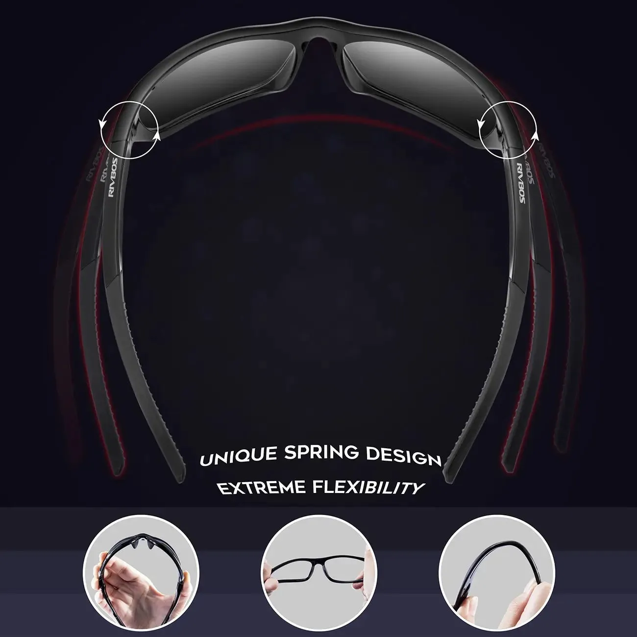Polarized Sports Sunglasses Driving shades For Men TR90 Unbreakable Frame
