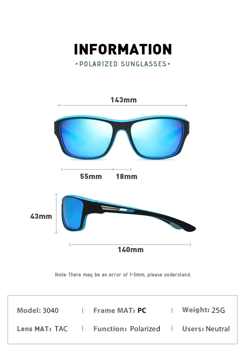 Polarized Sports Sunglasses Driving shades For Men TR90 Unbreakable Frame