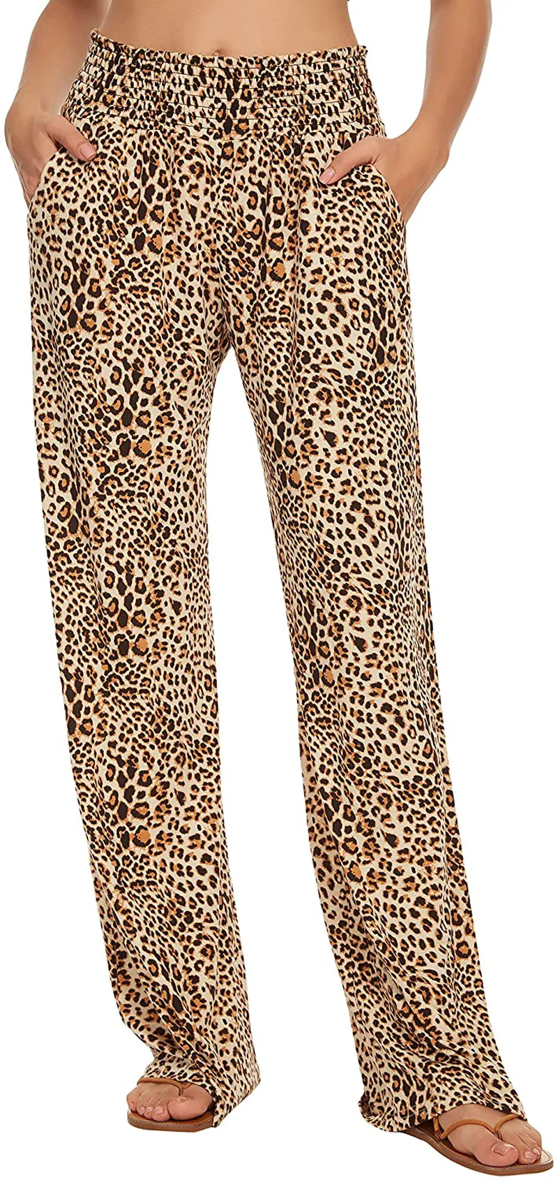 Urban CoCo Women's Boho Palazzo Pants Wide Leg Lounge Pants