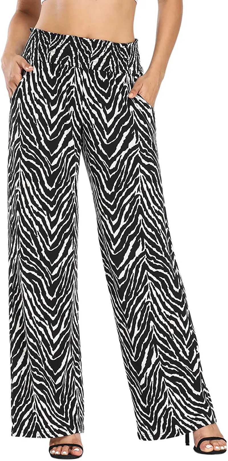 Urban CoCo Women's Boho Palazzo Pants Wide Leg Lounge Pants