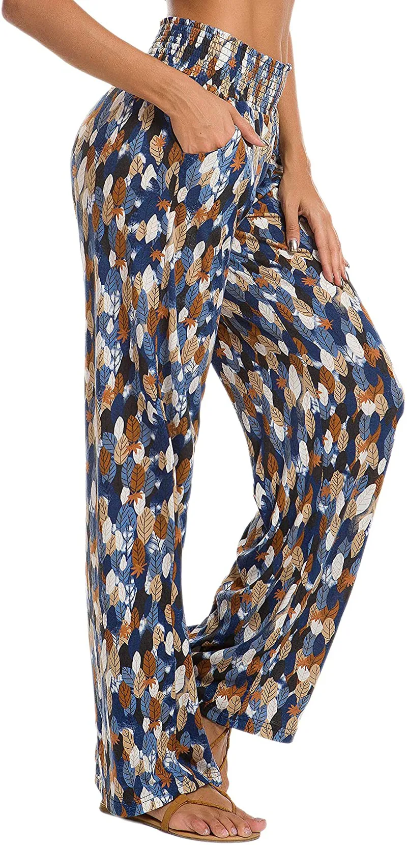 Urban CoCo Women's Boho Palazzo Pants Wide Leg Lounge Pants