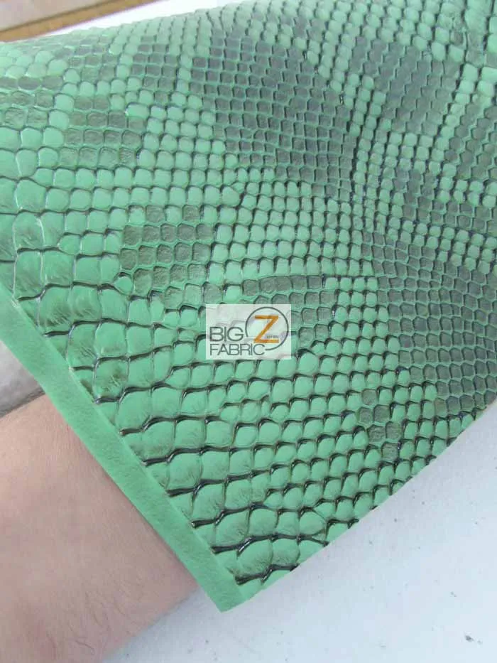 Viper Sopythana Embossed Snake Skin Vinyl Leather Fabric / Mamba Gold / By The Roll - 30 Yards